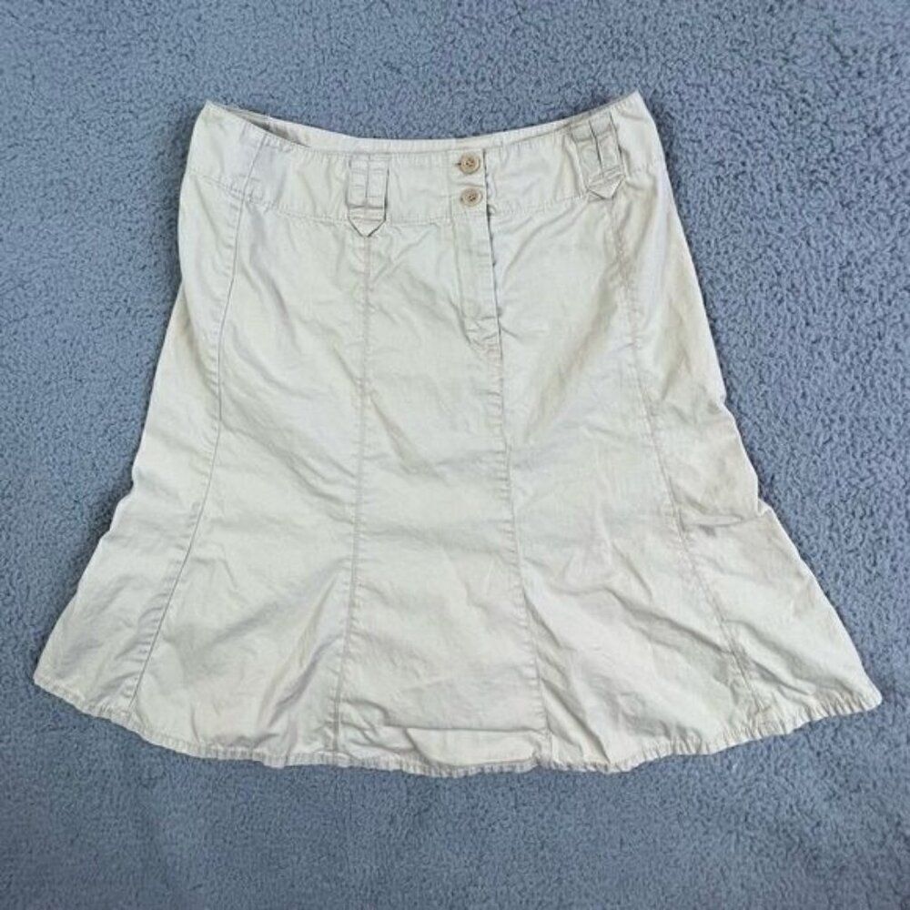 SIGRID OLSEN WOMENS CHINO STYLE SKIRT SIZE 6 TAN/KHAKI - Picture 2 of 10